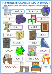 House And Furniture Vocabulary Exercises Pdf - Exercise Poster